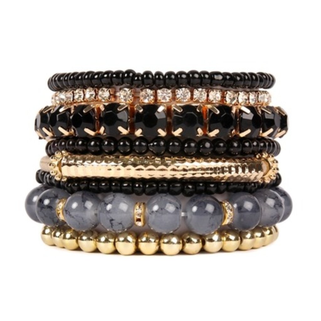 Nwt - Black Stackable Stretchable Bracelet